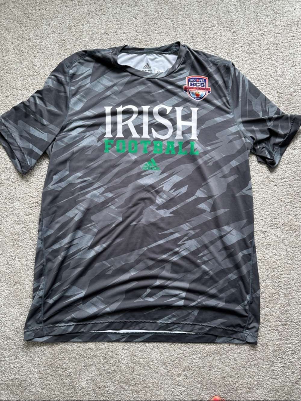 adidas Notre Dame 'IRISH FOOTBALL' Graphic Short Sleeve Jersey